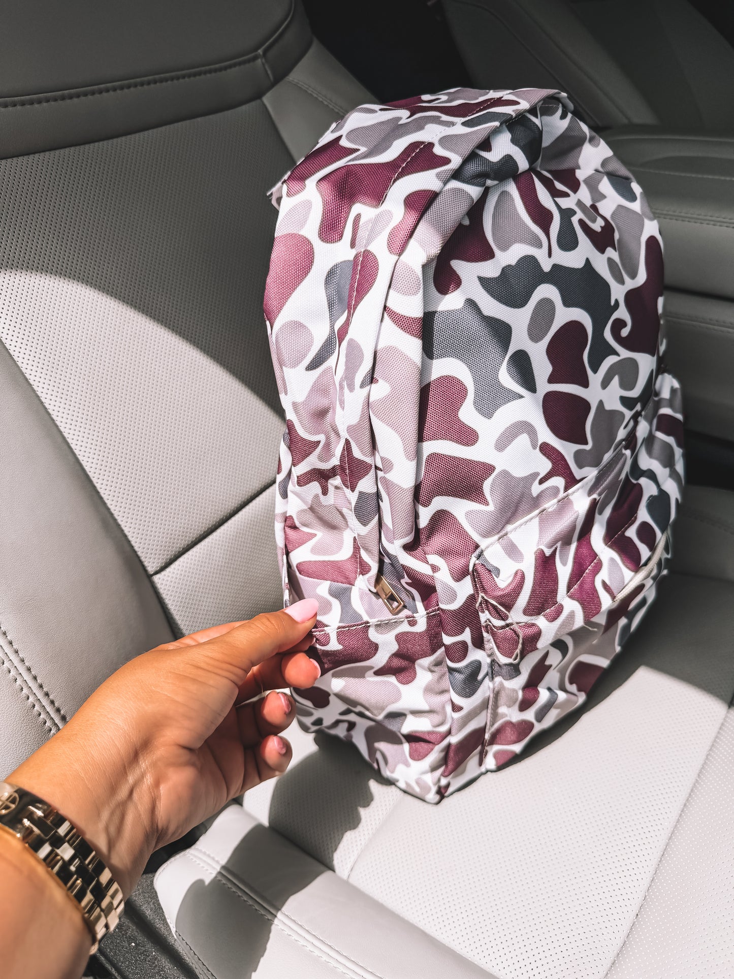 School Backpack - Gray Camo