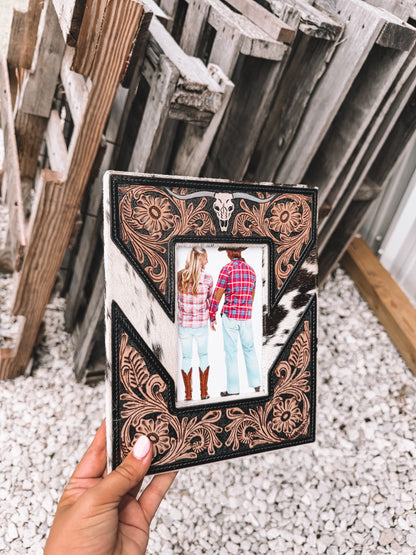 Sandalwood Leather & Cowhide Picture Frame