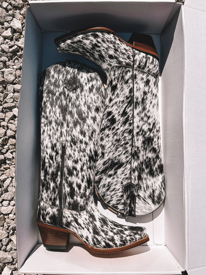 Knee High Cowhide Boots ~ Snip Toe