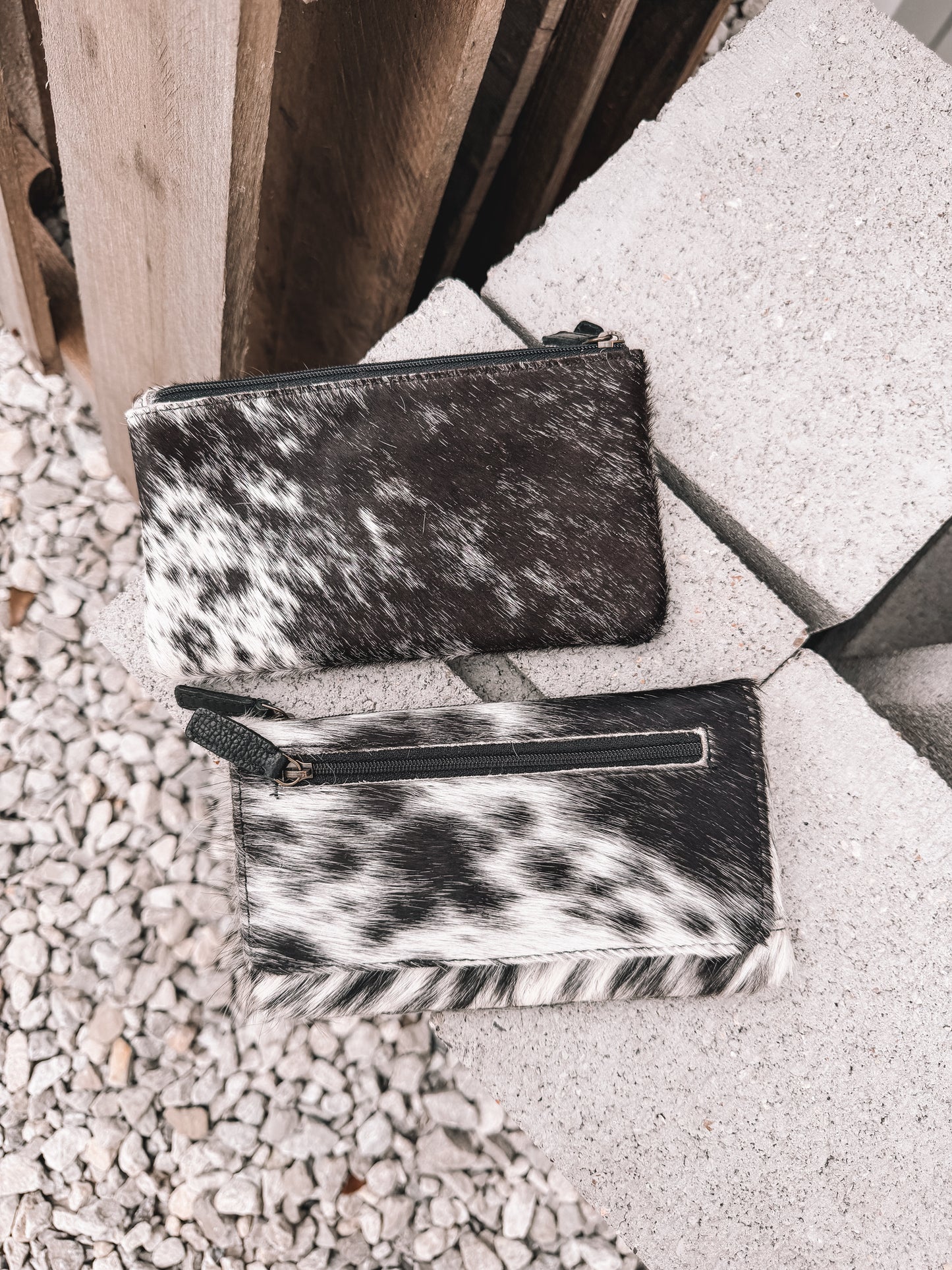 Crunch Cowhide Wallet in Black