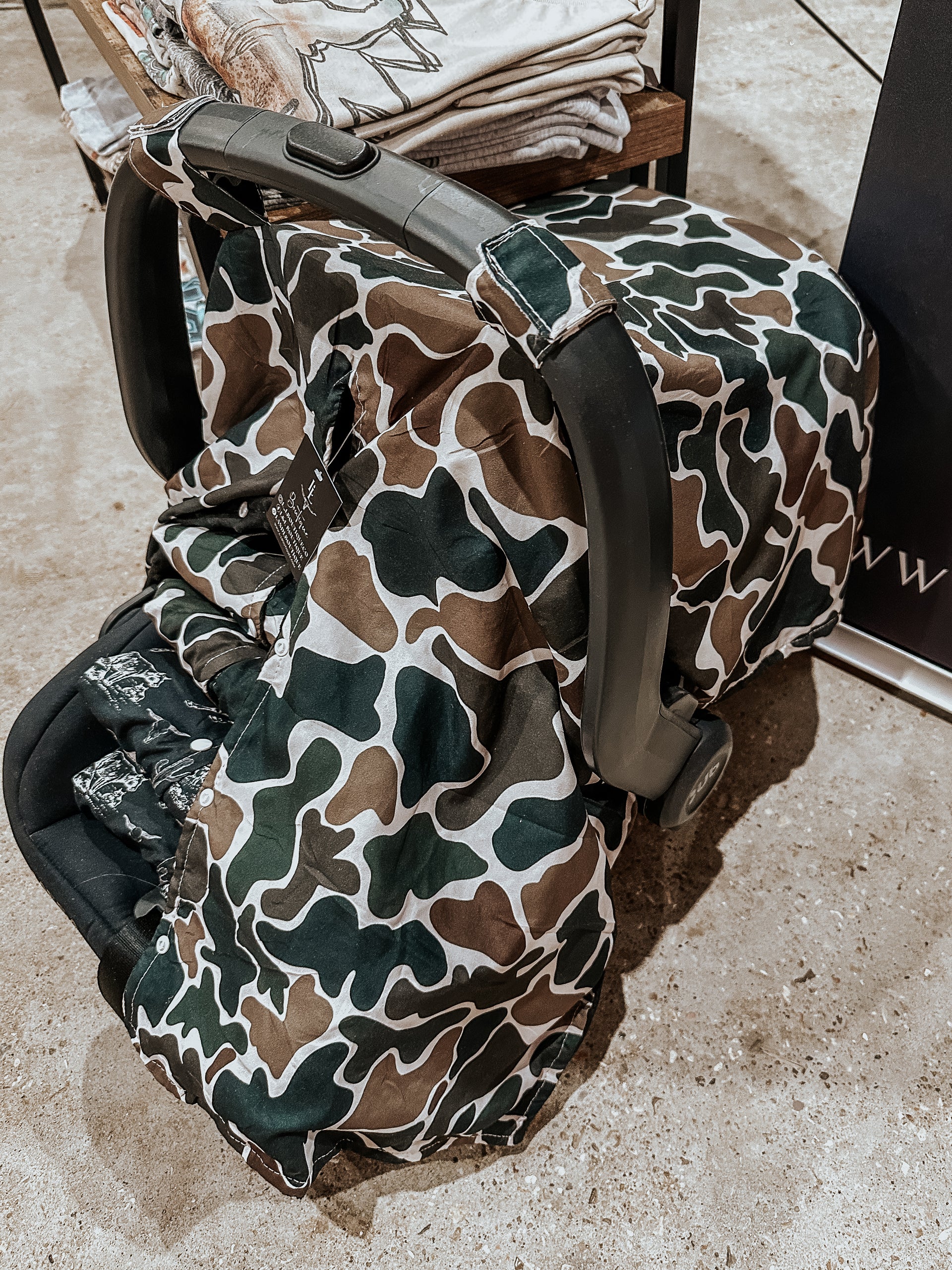 camo car seat and stroller Old School Camo Car Seat Cover in Brown – L&L Boutique