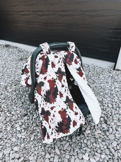 Car Seat Cover - Brown Cow