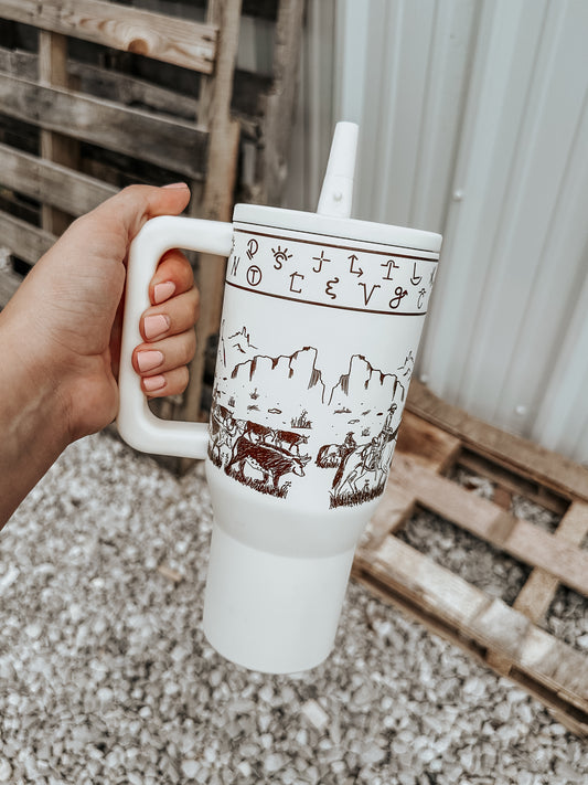 Brands & Cattle Tumbler in Cream