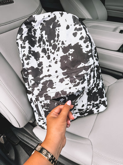School Backpack - Black Cow