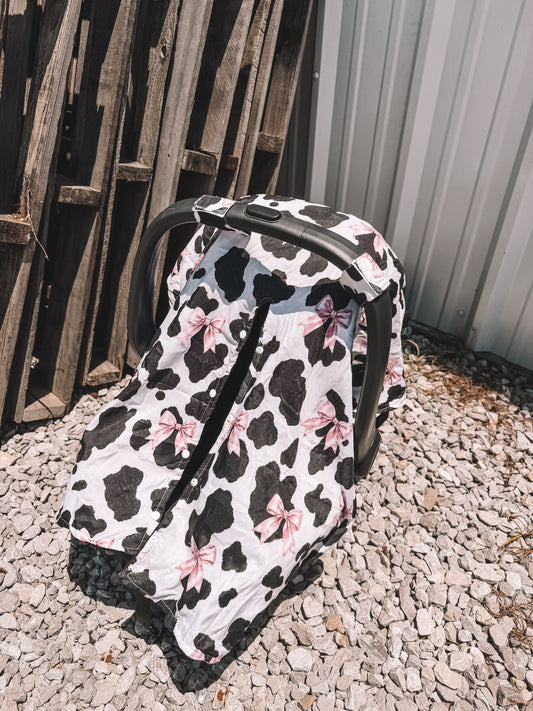 Car Seat Cover - Coquette Cow