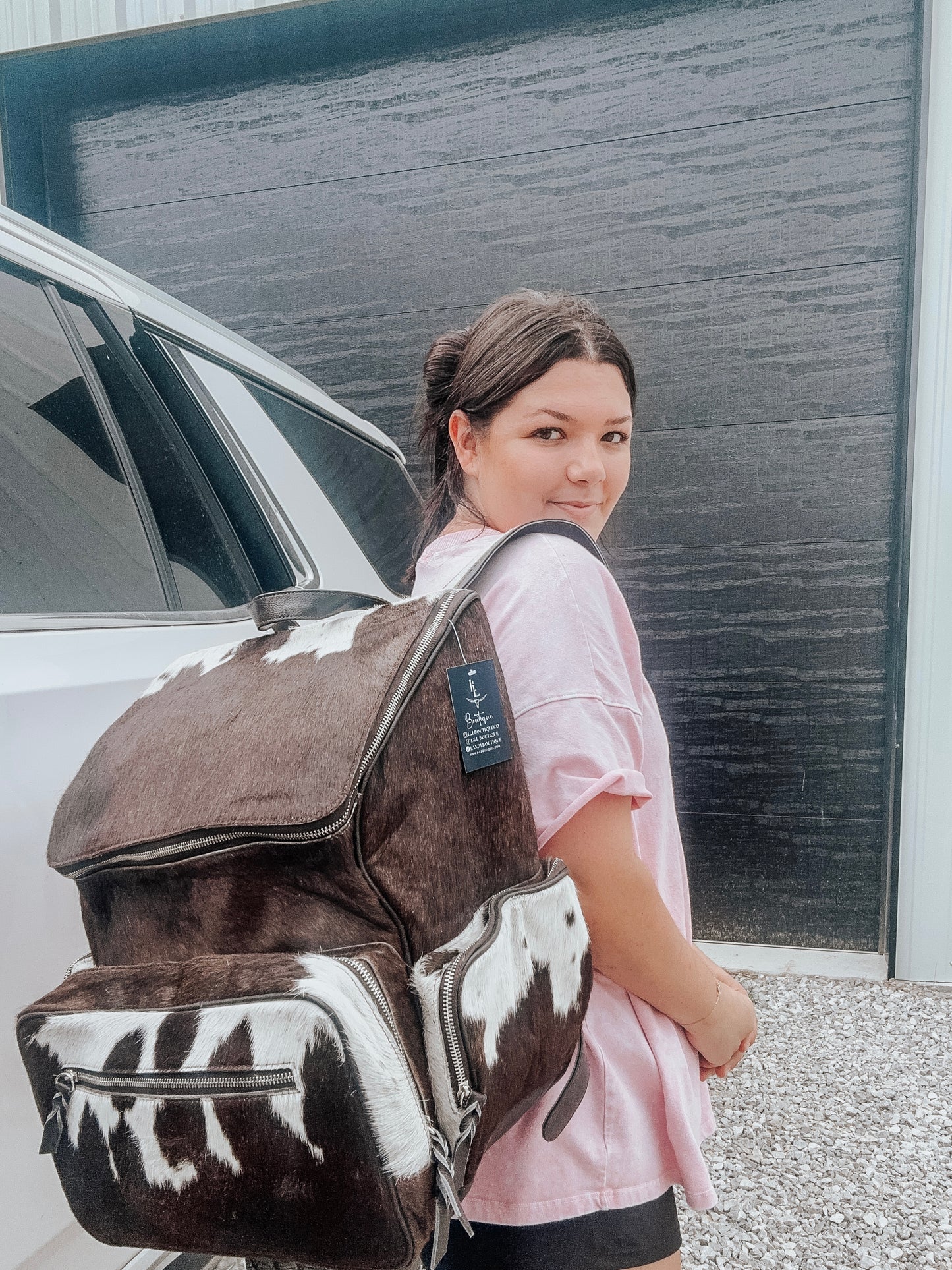 Load it Up Cowhide Backpack in Chocolate