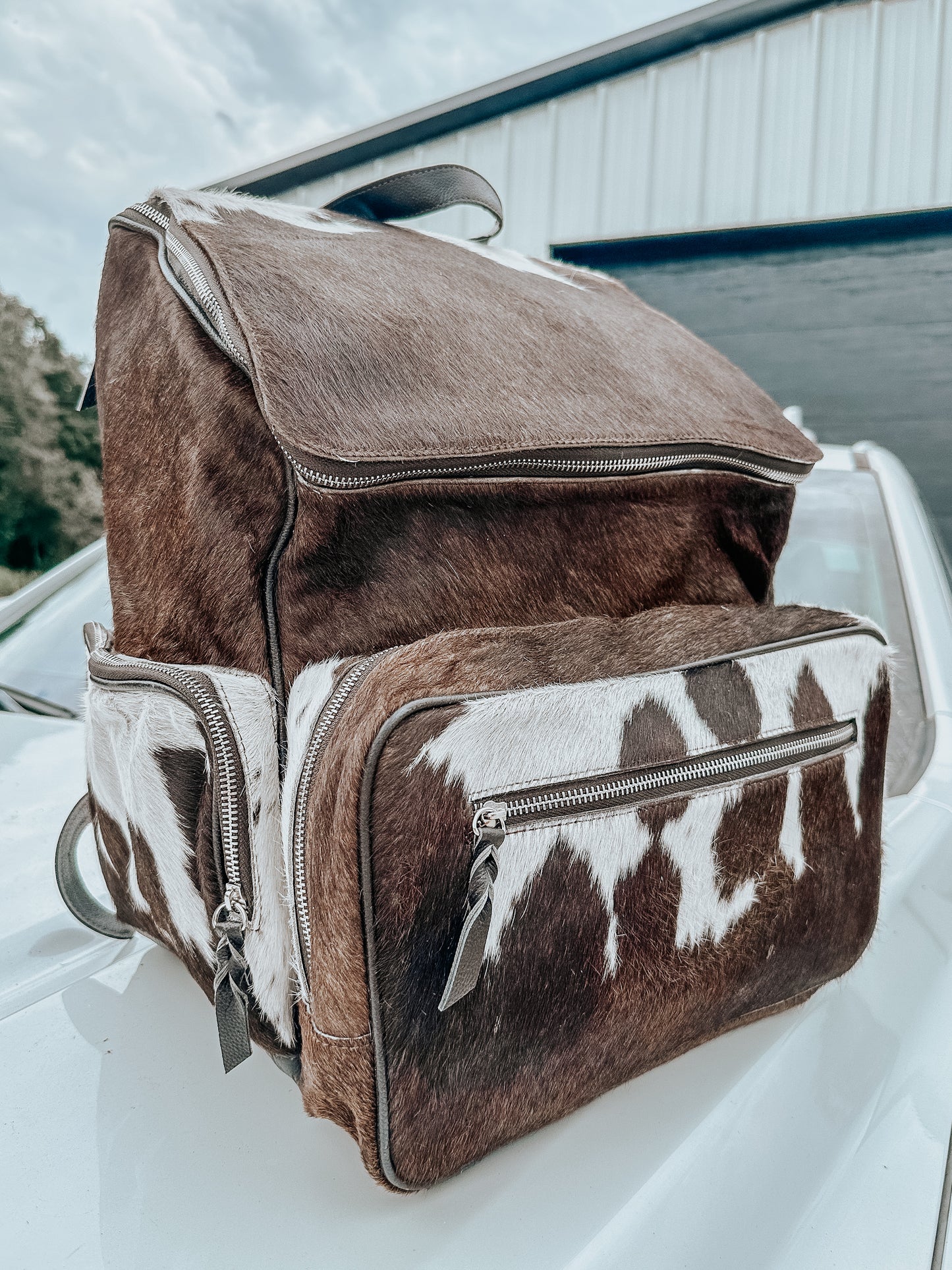 Load it Up Cowhide Backpack in Chocolate