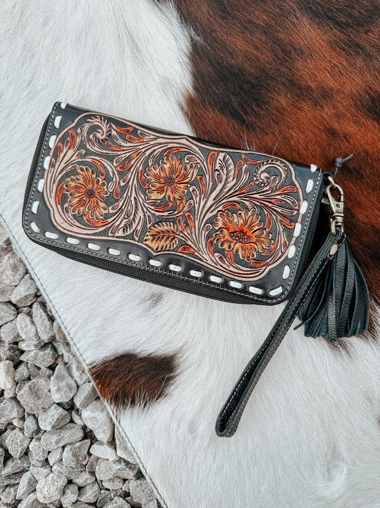 Bison Bloom Leather Wallet