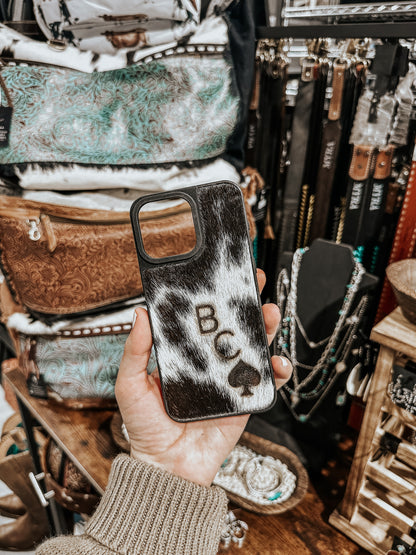 Black Cowhide iPhone Case