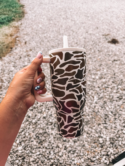 Camo Tumbler in Cream