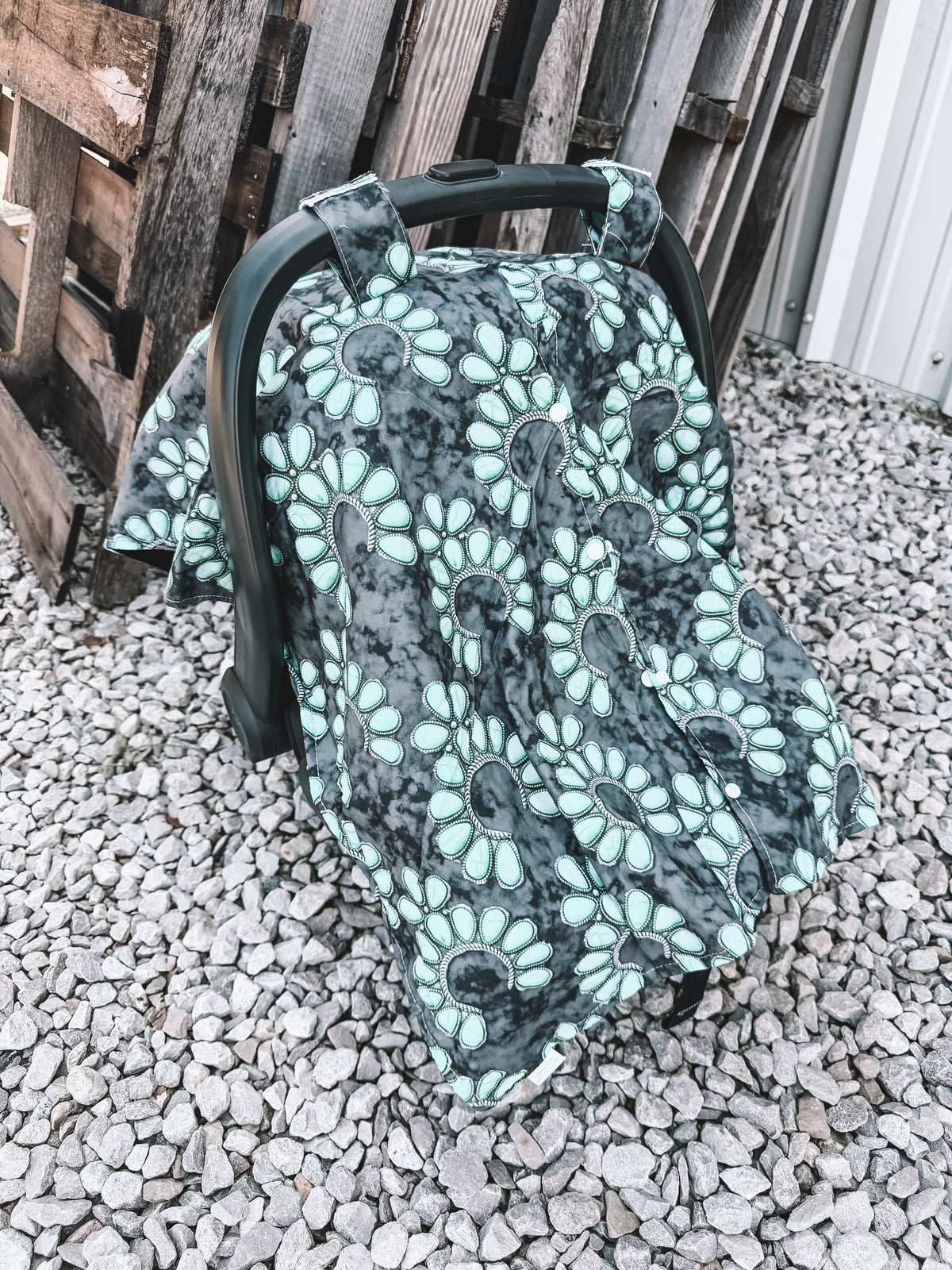 Car Seat Cover - Turquoise Squash
