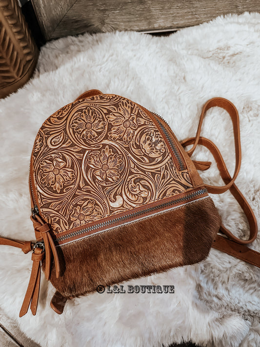 Trinity Cowhide Tooled Leather Backpack