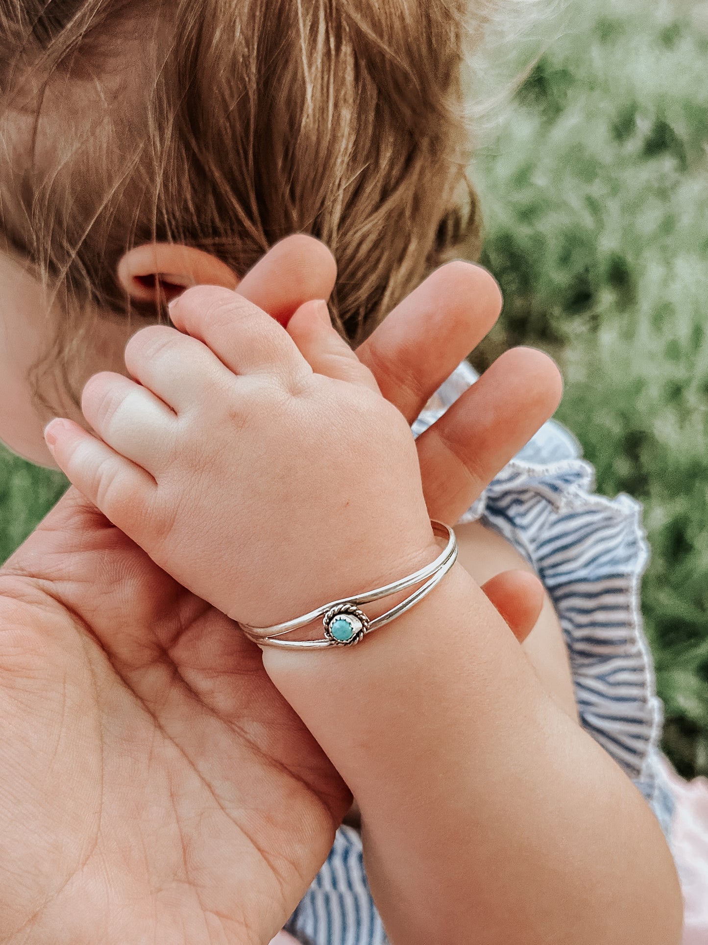 Sterling Turquoise Baby Cuff Bracelet