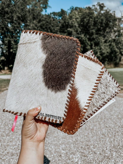 Cowhide Buckstitch Bible Cover PREORDER