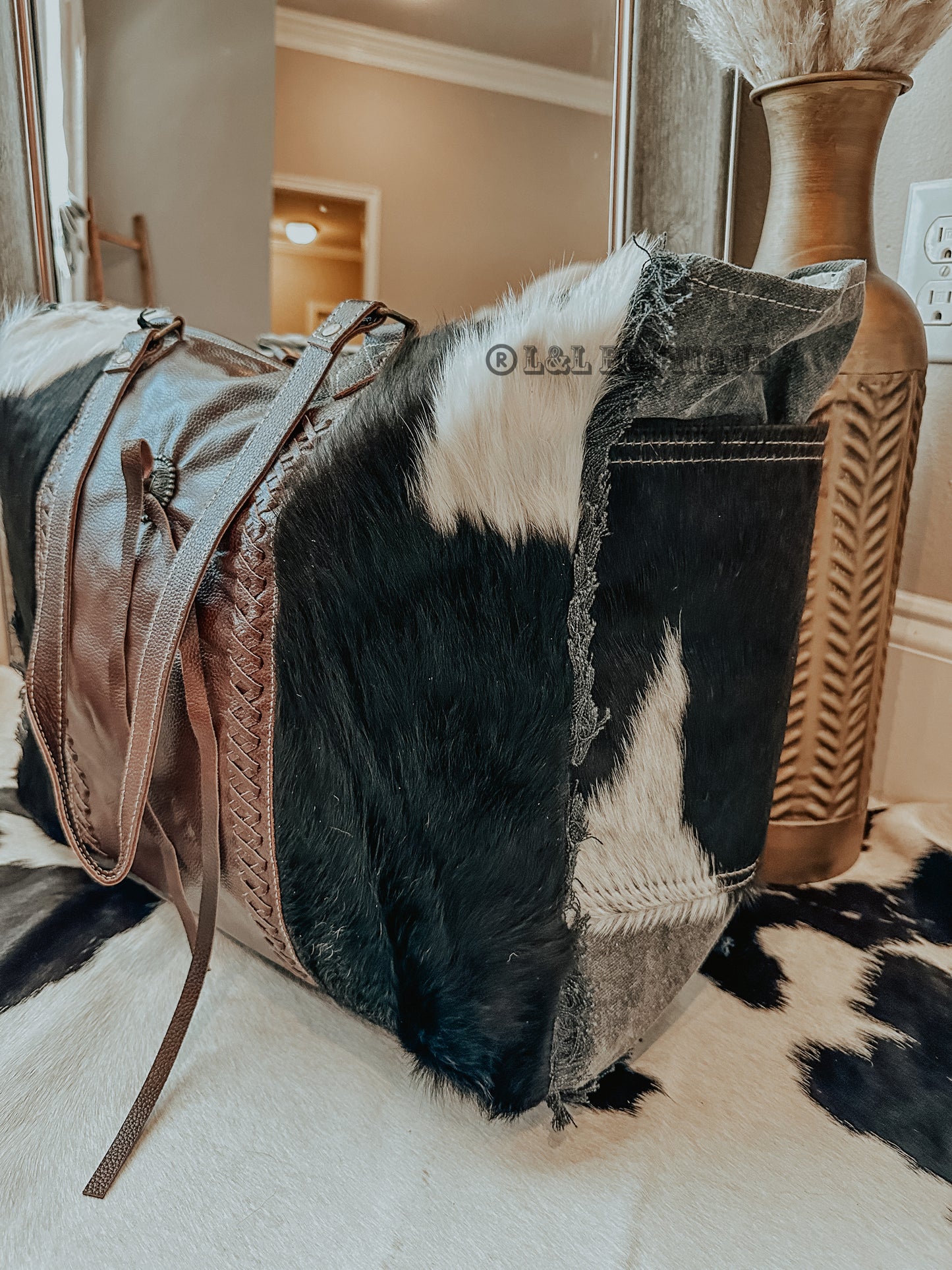 Cowboy Leather Cowhide Weekender Bag