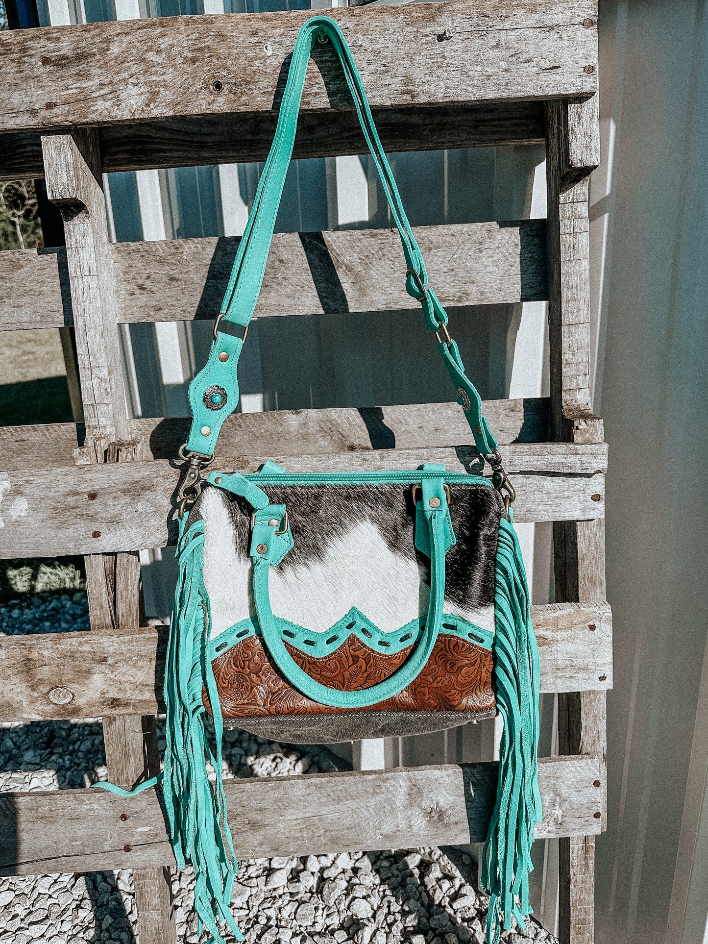 Stellona Turquoise Cowhide Crossbody Concealed Carry