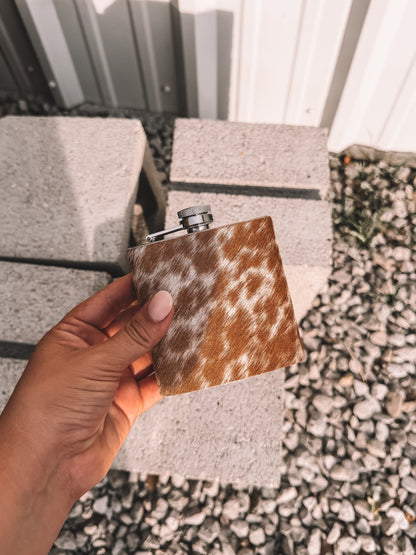 Cowhide Flask - Tan