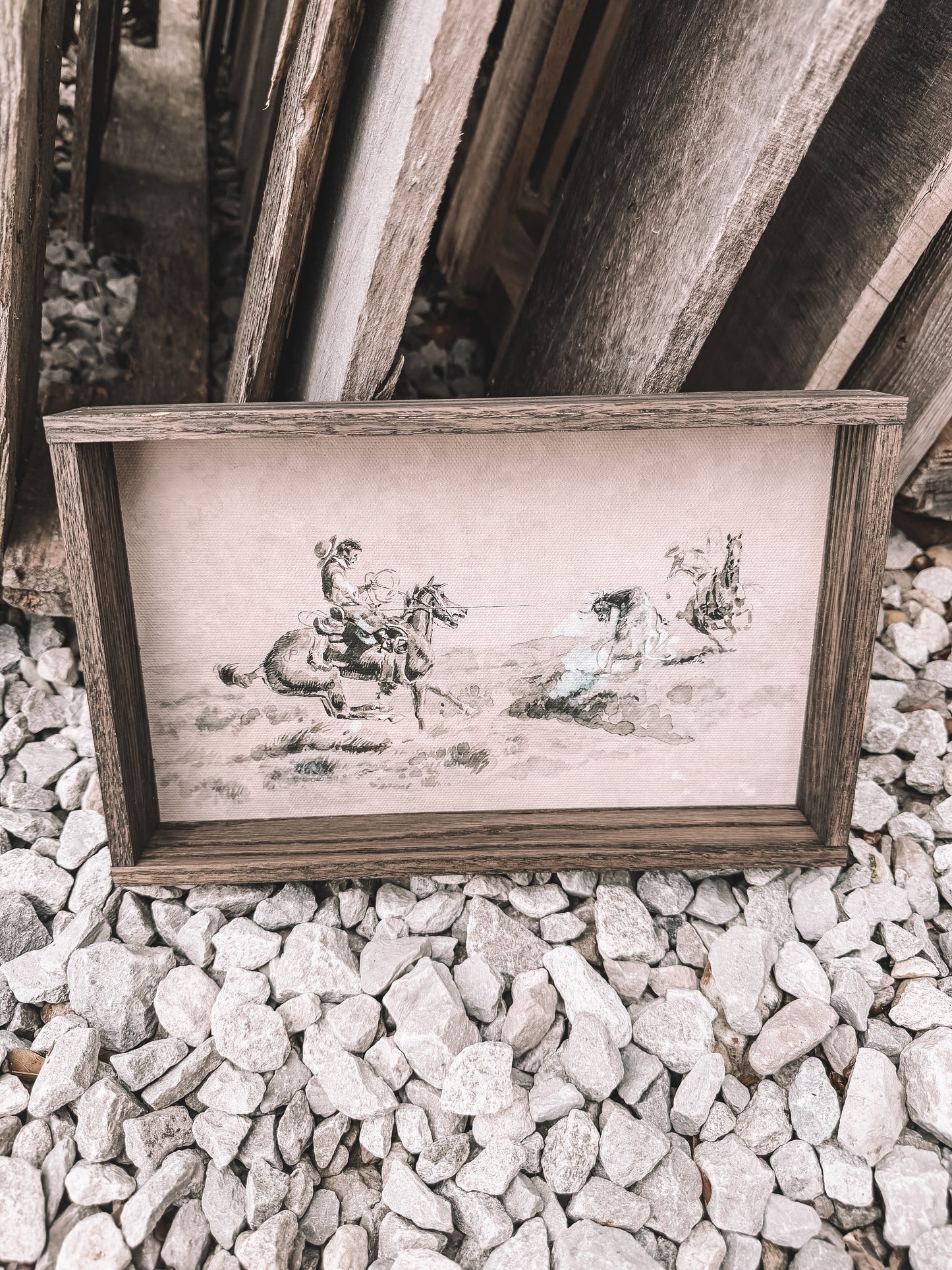 Cowboys Black & Beige Wooden Decor