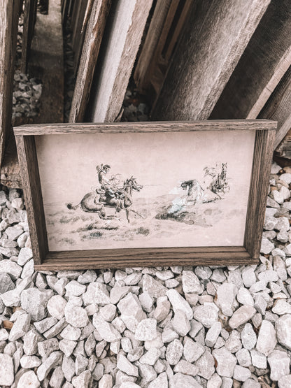 Cowboys Black & Beige Wooden Decor
