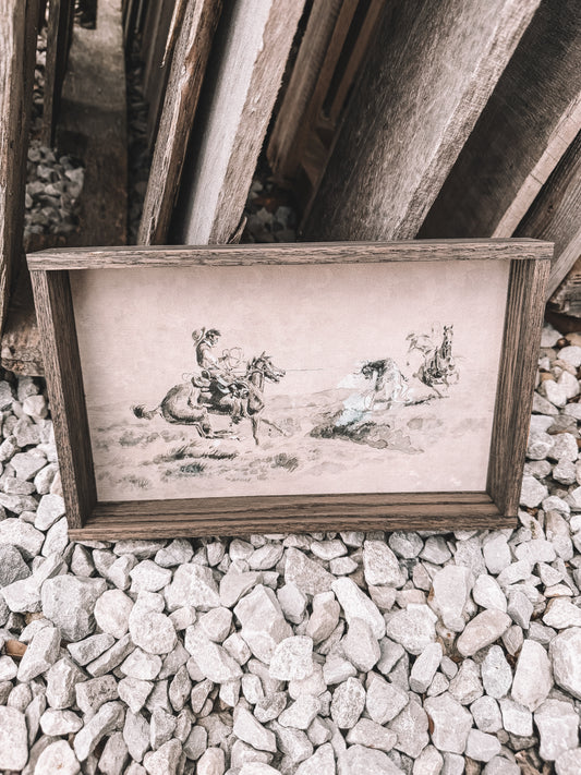 Cowboys Black & Beige Wooden Decor