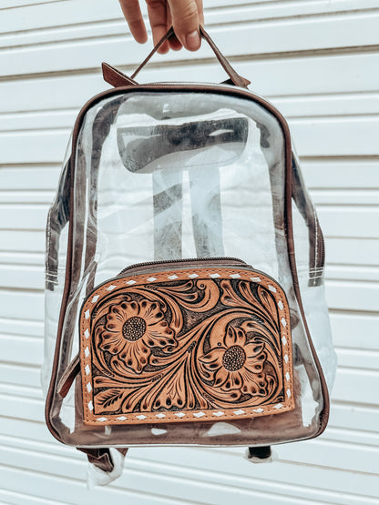 Tooled Leather Stadium Backpack