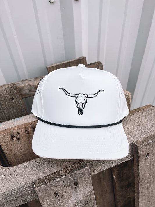 Black & White Steer Trucker Hat