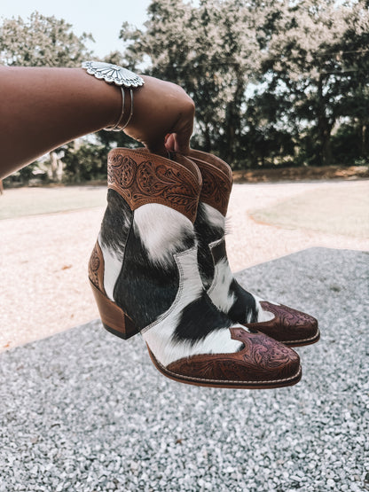 Silverado Cowhide Booties