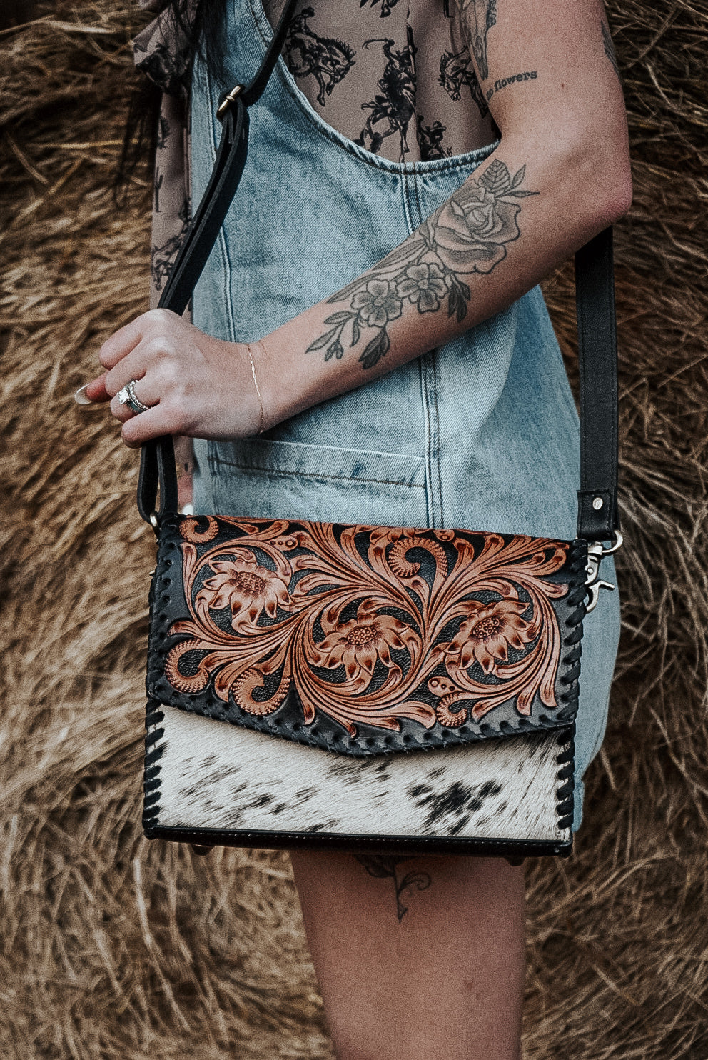 Hudson Cowhide Crossbody