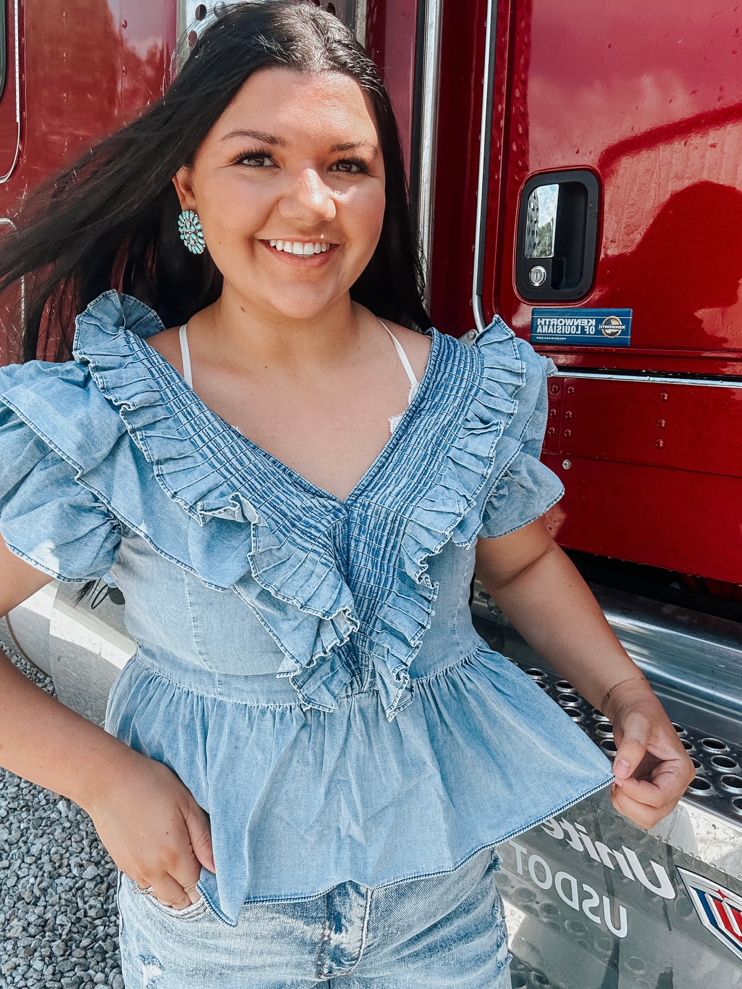 Denim Daze Ruffle Top