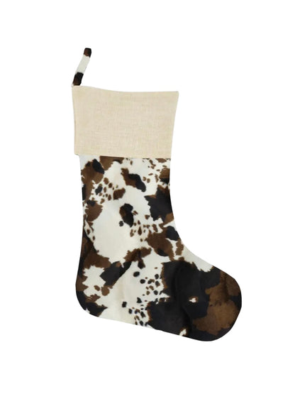 Canvas Cow Print Stocking