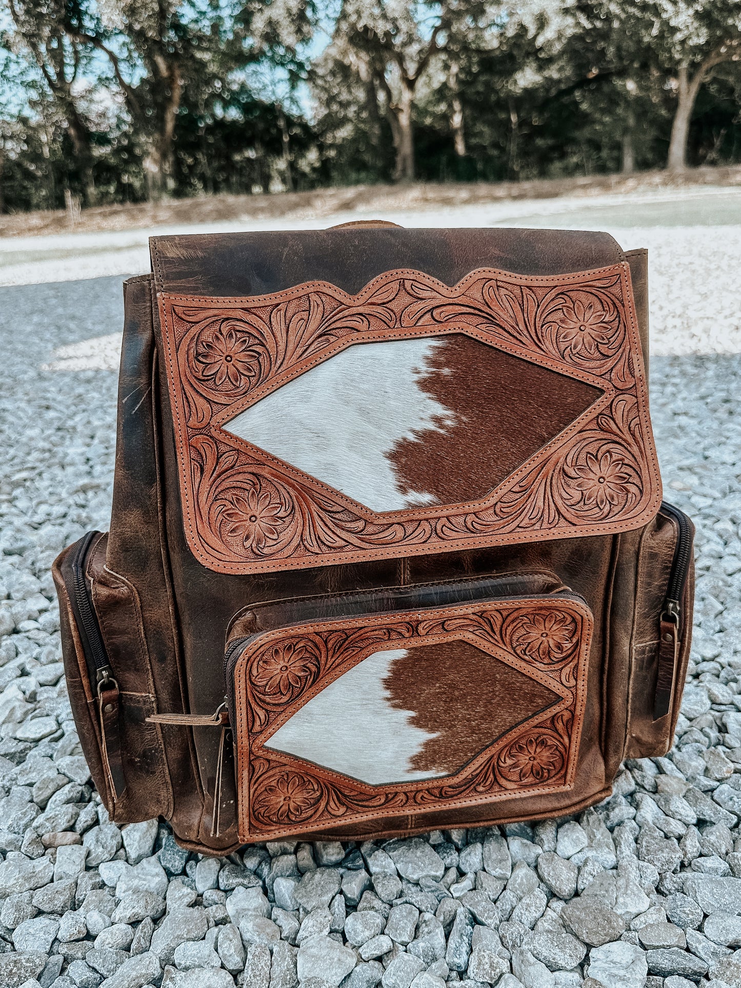 Doubled Up Cowhide Leather Backpack