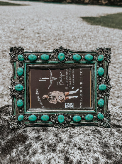 Turquoise Beads Picture Frame