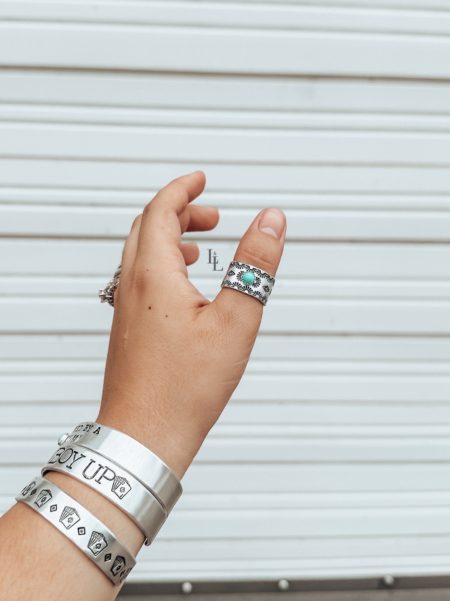 Southfork Stamped Turquoise Ring