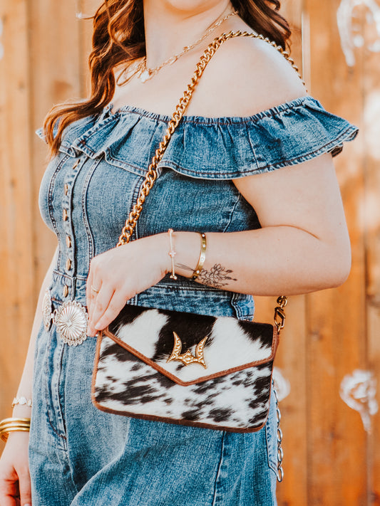 Loyal West Cowhide Mini Chain Purse