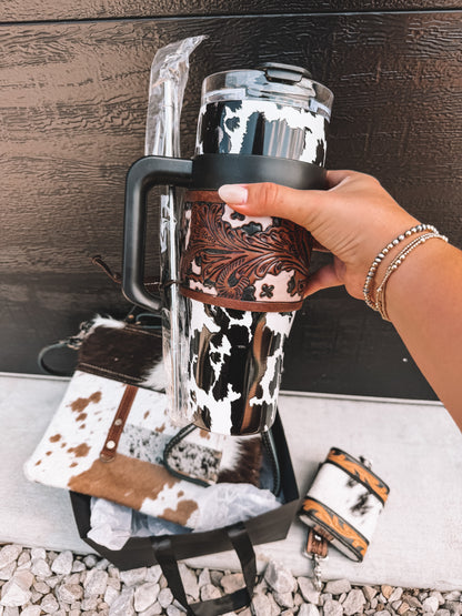 Inlay Ridge Flask Cowhide Bundle
