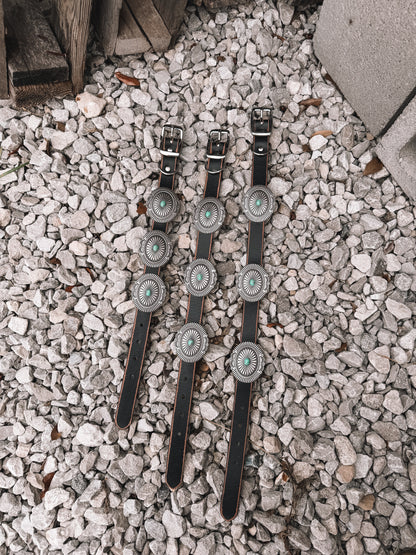 Turquoise Concho Dog Collar