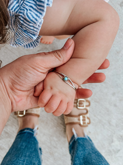 Sterling Turquoise Baby Cuff Bracelet