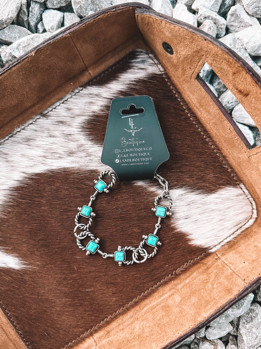 Bitty Turquoise Chain Bracelet