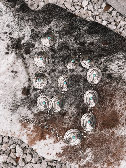 Turquoise Stoned Concho Belt
