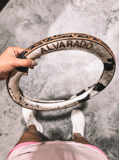 Cowhide & Leather Steering Wheel Cover 15 inch