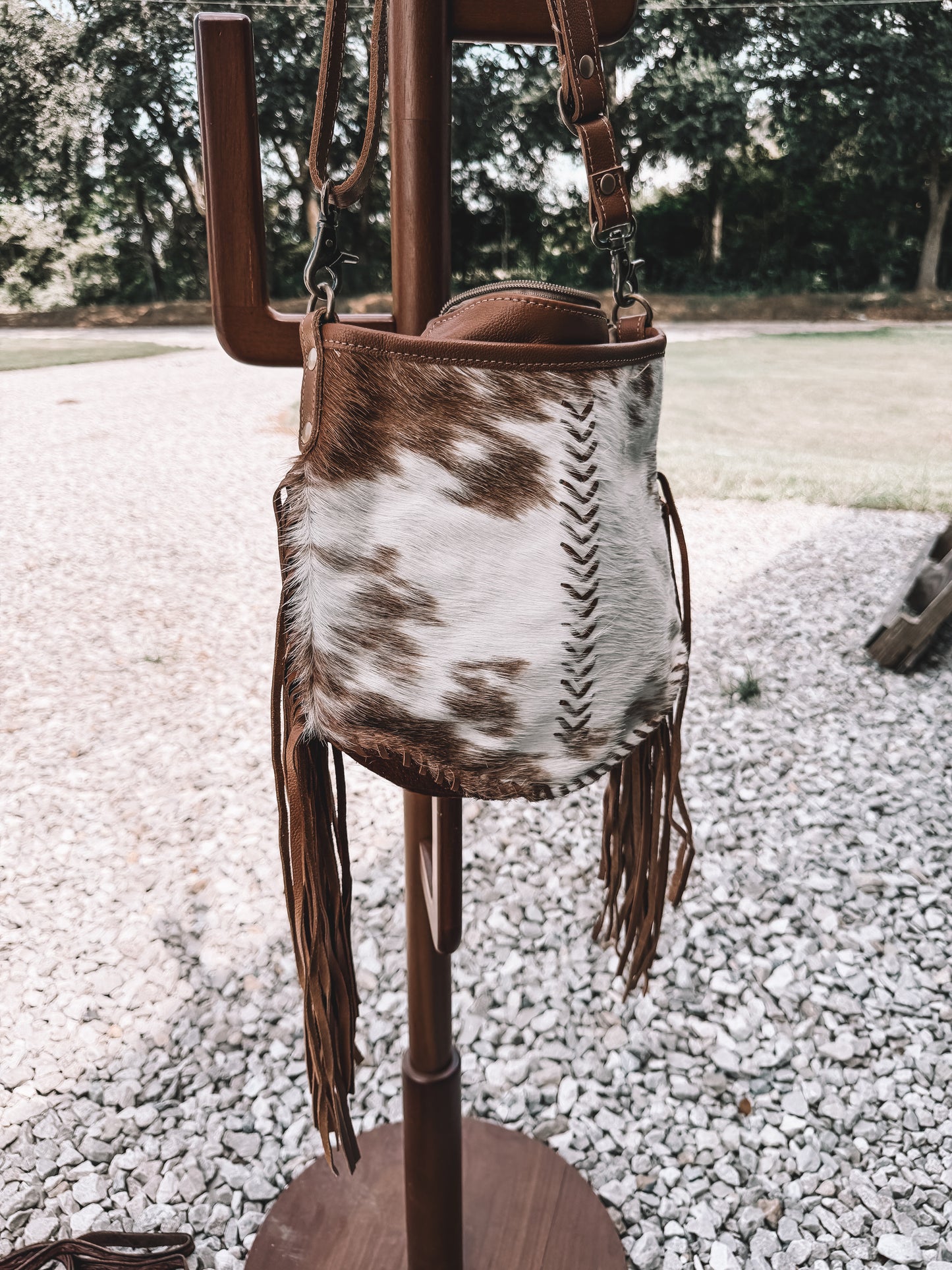 Edgy Cowhide Crossbody