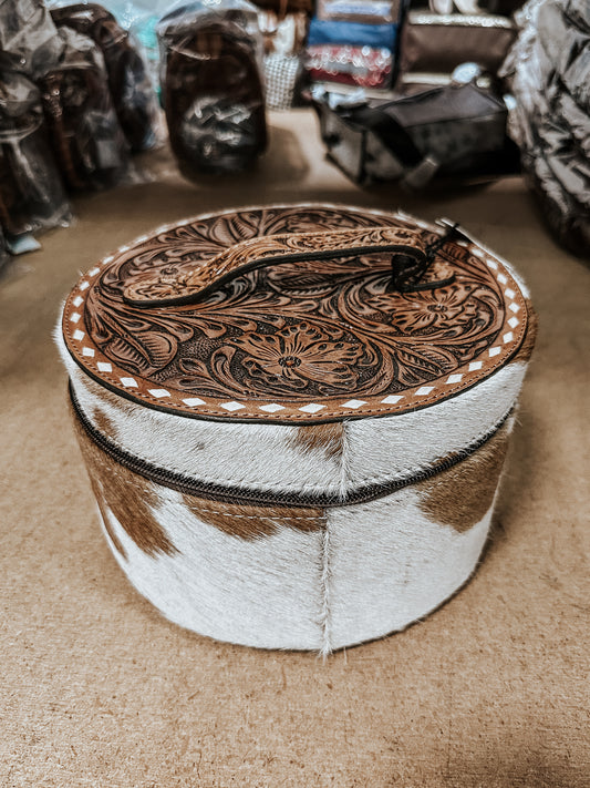 Oversized Cowhide Leather Jewelry Case