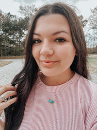 Genuine Four Stone Drop Turquoise Necklace
