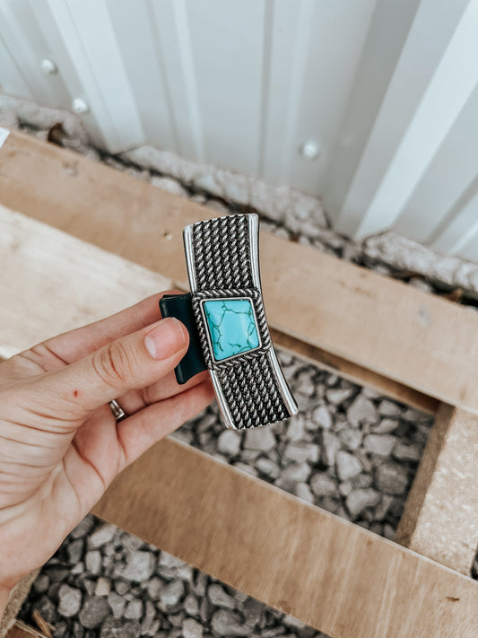 Turquoise Rock Claw Clip