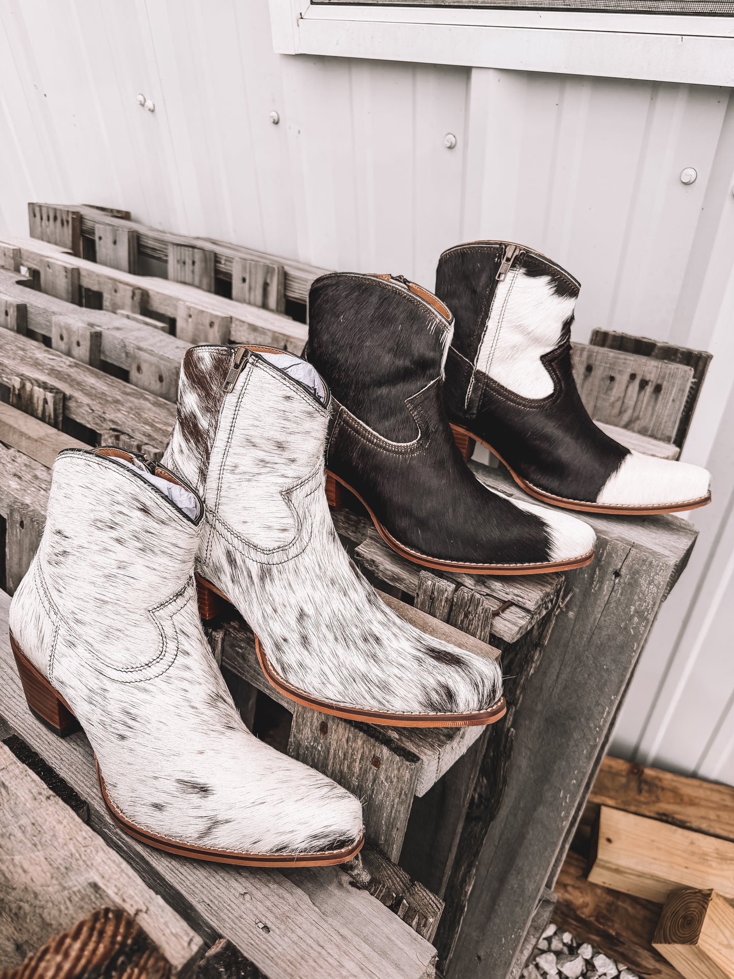 Virginia Cowhide Booties