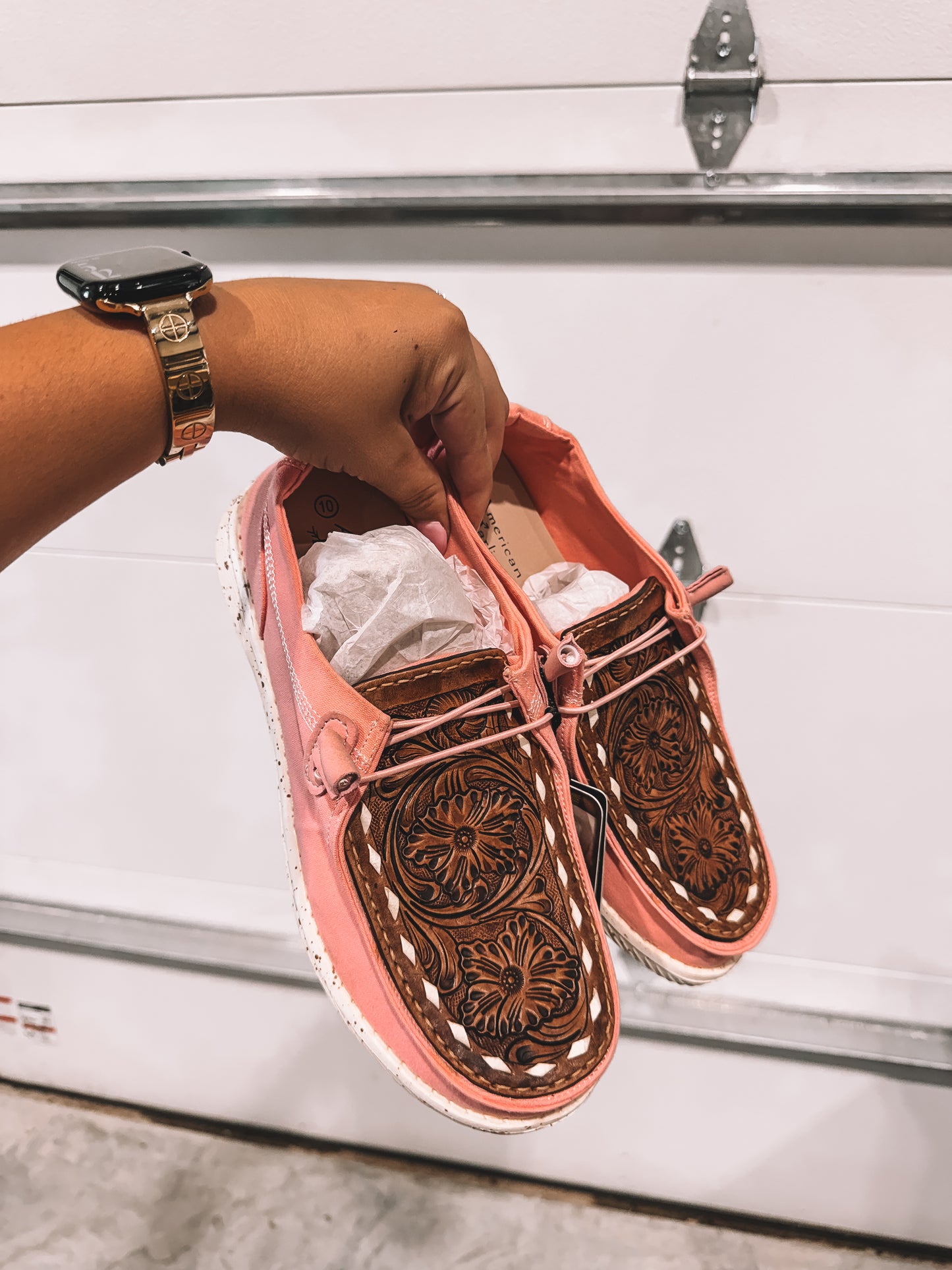 Pink Tooled Shoes