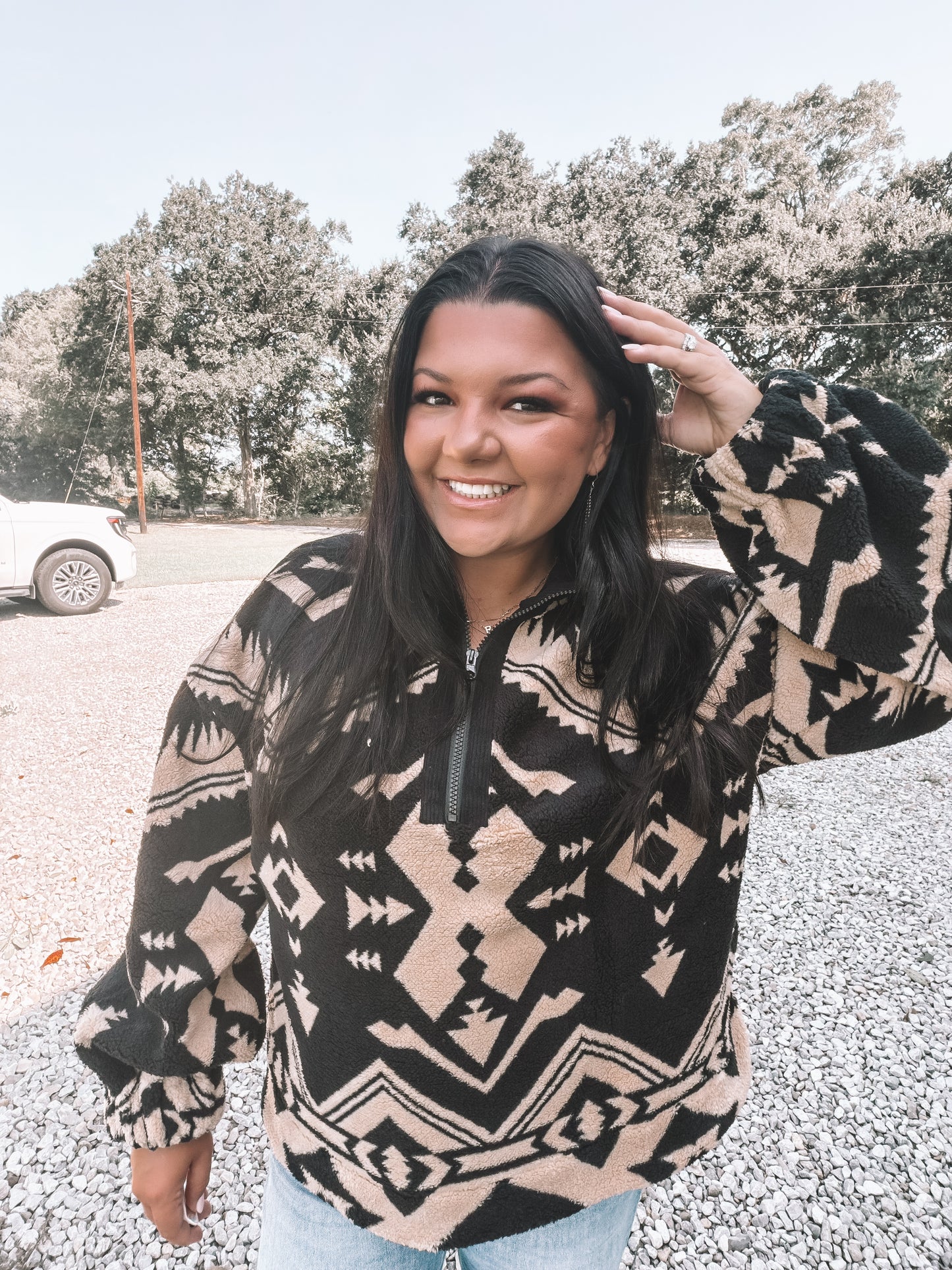Tan & Black Neutral Pullover