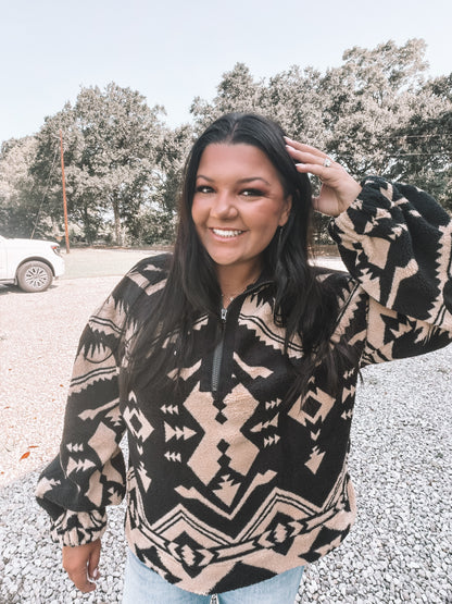 Tan & Black Neutral Pullover