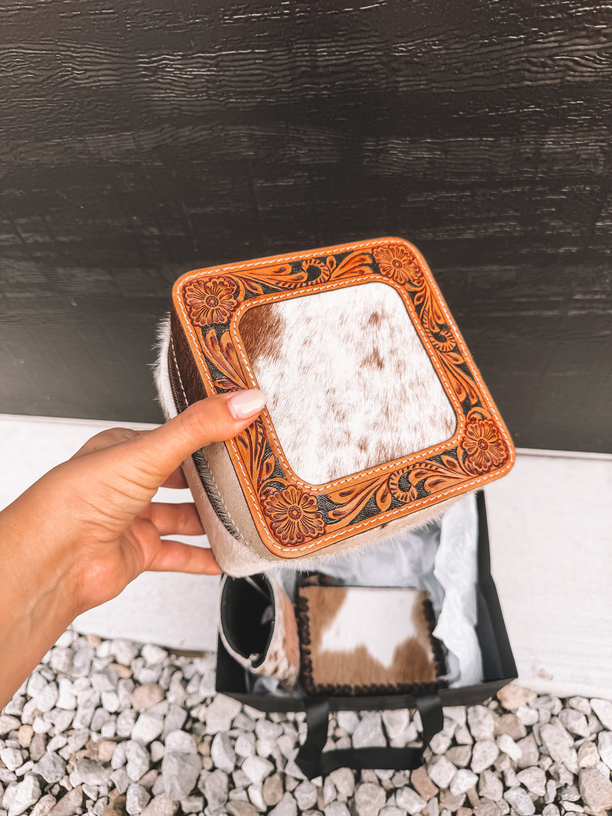 Cowhide Jewelry Box Wallet Koozie Bundle