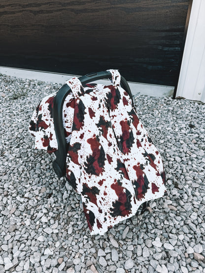 Car Seat Cover - Brown Cow